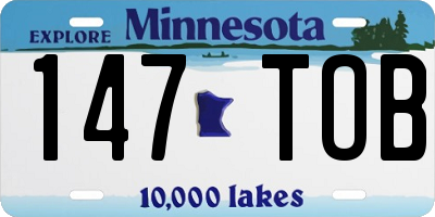 MN license plate 147TOB