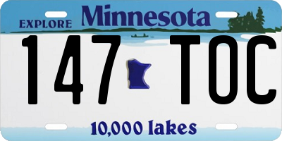 MN license plate 147TOC