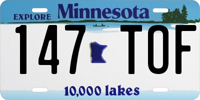 MN license plate 147TOF