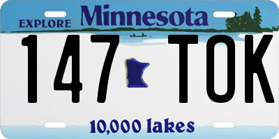 MN license plate 147TOK