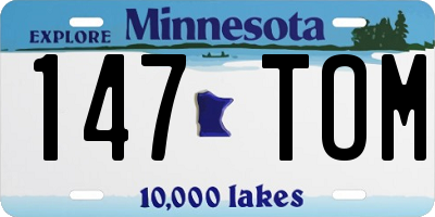 MN license plate 147TOM