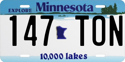 MN license plate 147TON