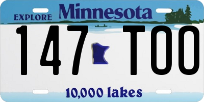 MN license plate 147TOO