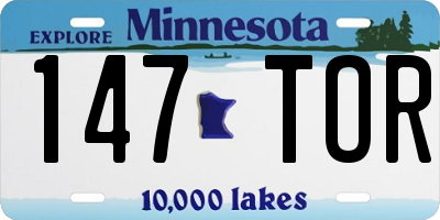 MN license plate 147TOR