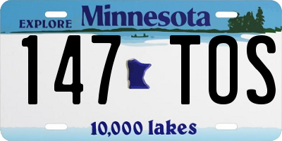 MN license plate 147TOS