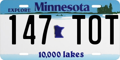 MN license plate 147TOT