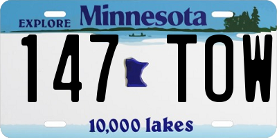 MN license plate 147TOW