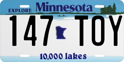 MN license plate 147TOY