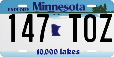 MN license plate 147TOZ