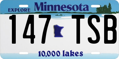 MN license plate 147TSB