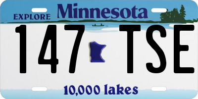 MN license plate 147TSE