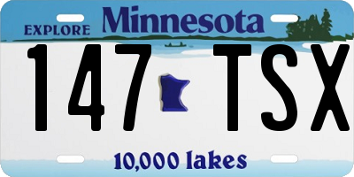 MN license plate 147TSX