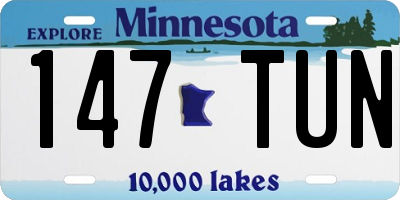 MN license plate 147TUN
