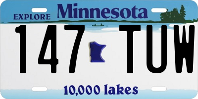 MN license plate 147TUW
