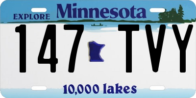 MN license plate 147TVY
