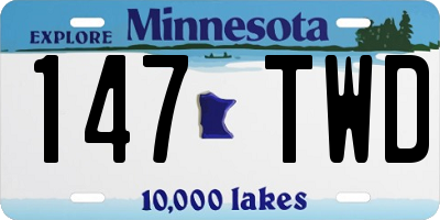 MN license plate 147TWD
