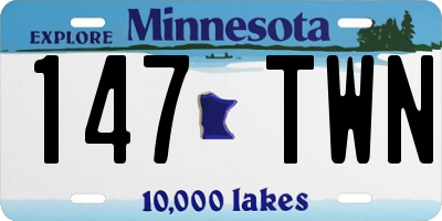 MN license plate 147TWN