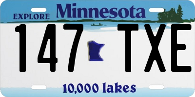 MN license plate 147TXE