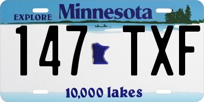 MN license plate 147TXF