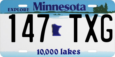 MN license plate 147TXG