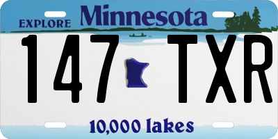MN license plate 147TXR