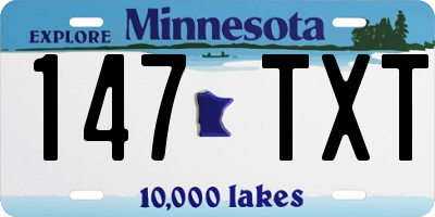 MN license plate 147TXT