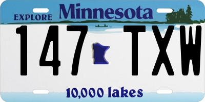 MN license plate 147TXW