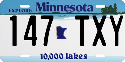 MN license plate 147TXY