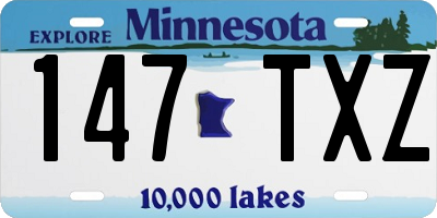 MN license plate 147TXZ