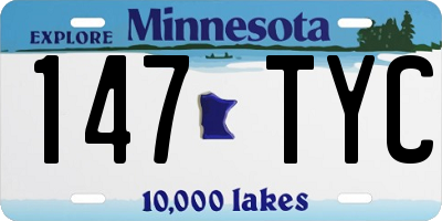 MN license plate 147TYC