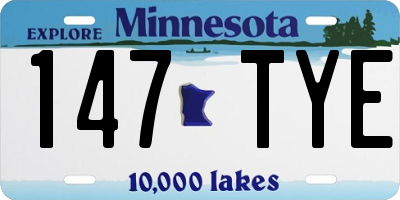 MN license plate 147TYE