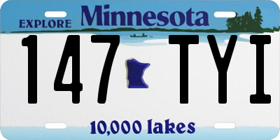 MN license plate 147TYI