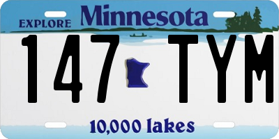 MN license plate 147TYM