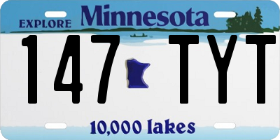 MN license plate 147TYT