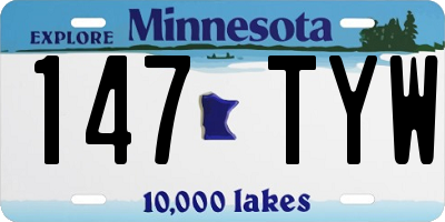 MN license plate 147TYW