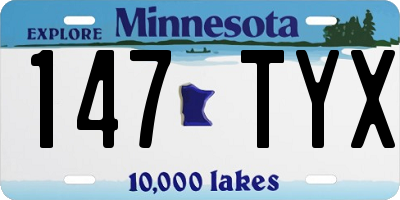 MN license plate 147TYX