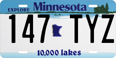 MN license plate 147TYZ