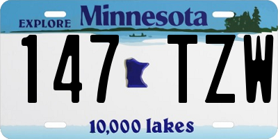MN license plate 147TZW