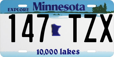 MN license plate 147TZX