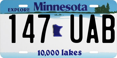 MN license plate 147UAB