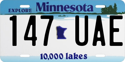 MN license plate 147UAE