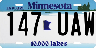 MN license plate 147UAW