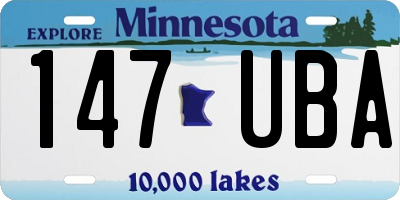 MN license plate 147UBA