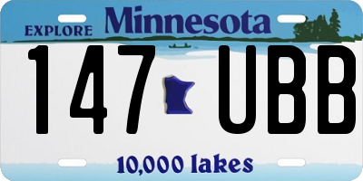 MN license plate 147UBB