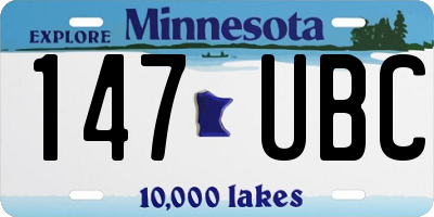 MN license plate 147UBC