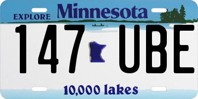 MN license plate 147UBE