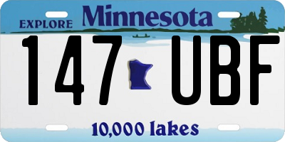 MN license plate 147UBF