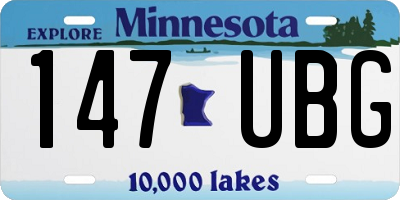 MN license plate 147UBG
