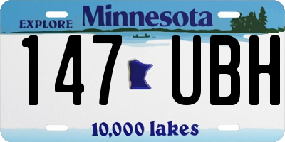 MN license plate 147UBH