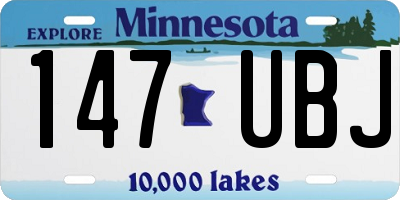 MN license plate 147UBJ